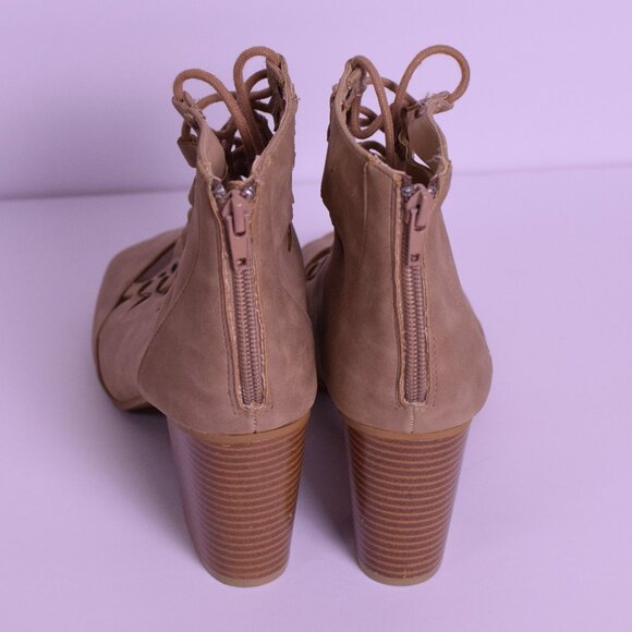 Rampage Women's Chunky Block Heel Lace Up Open Toe Gladiator Sandals - Size 8.5M - Picture 5 of 10